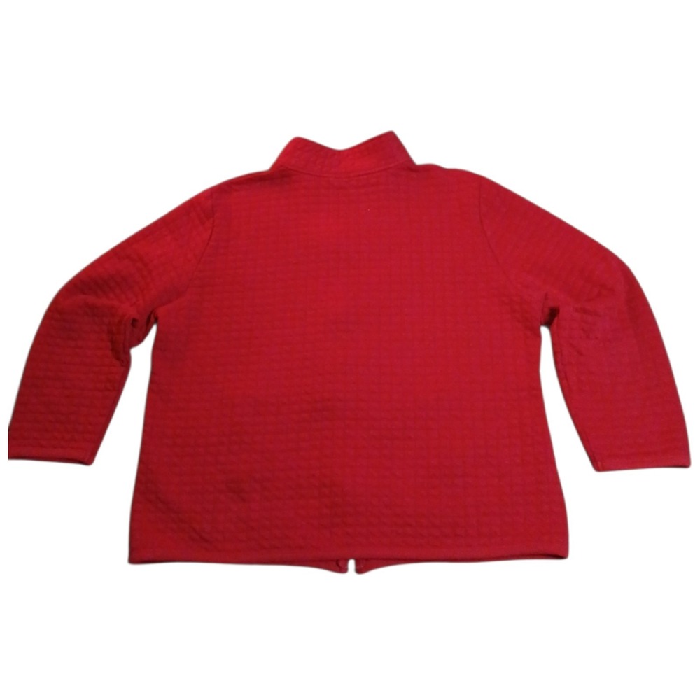 Karen Scott Sport Red Women Zipper Sweter Size XL - Picture 3 of 8